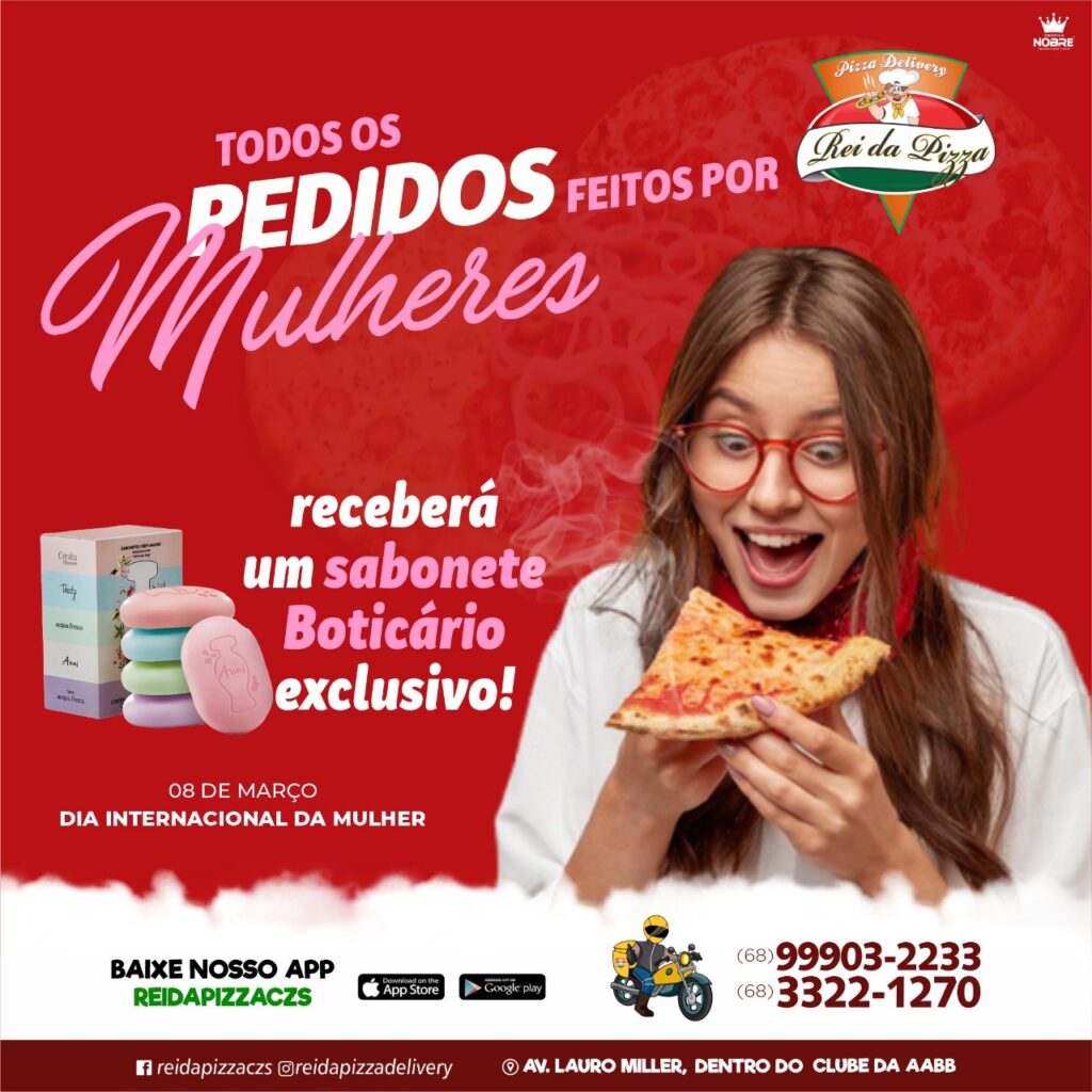 Aproveite a #promo do #diadamulher para pedir sua #Pizza 🍕 hoje no #reidapizzaczs