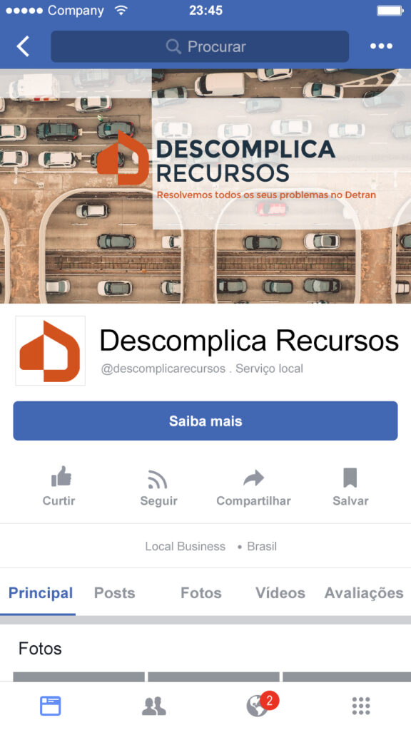 Layout do Facebook Descomplica Recursos