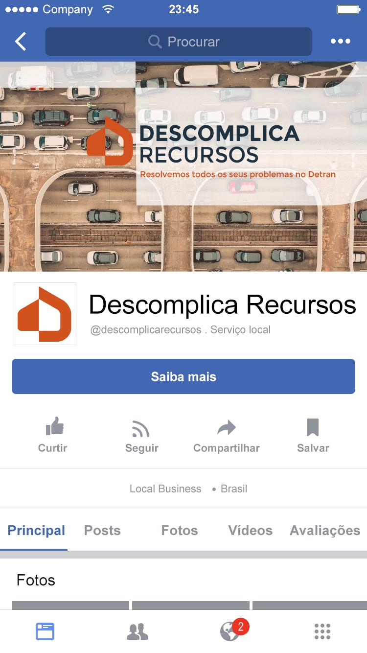 Layout do Facebook Descomplica Recursos