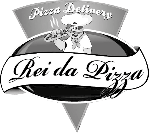 Rei da Pizza CZS, logo preto e branco