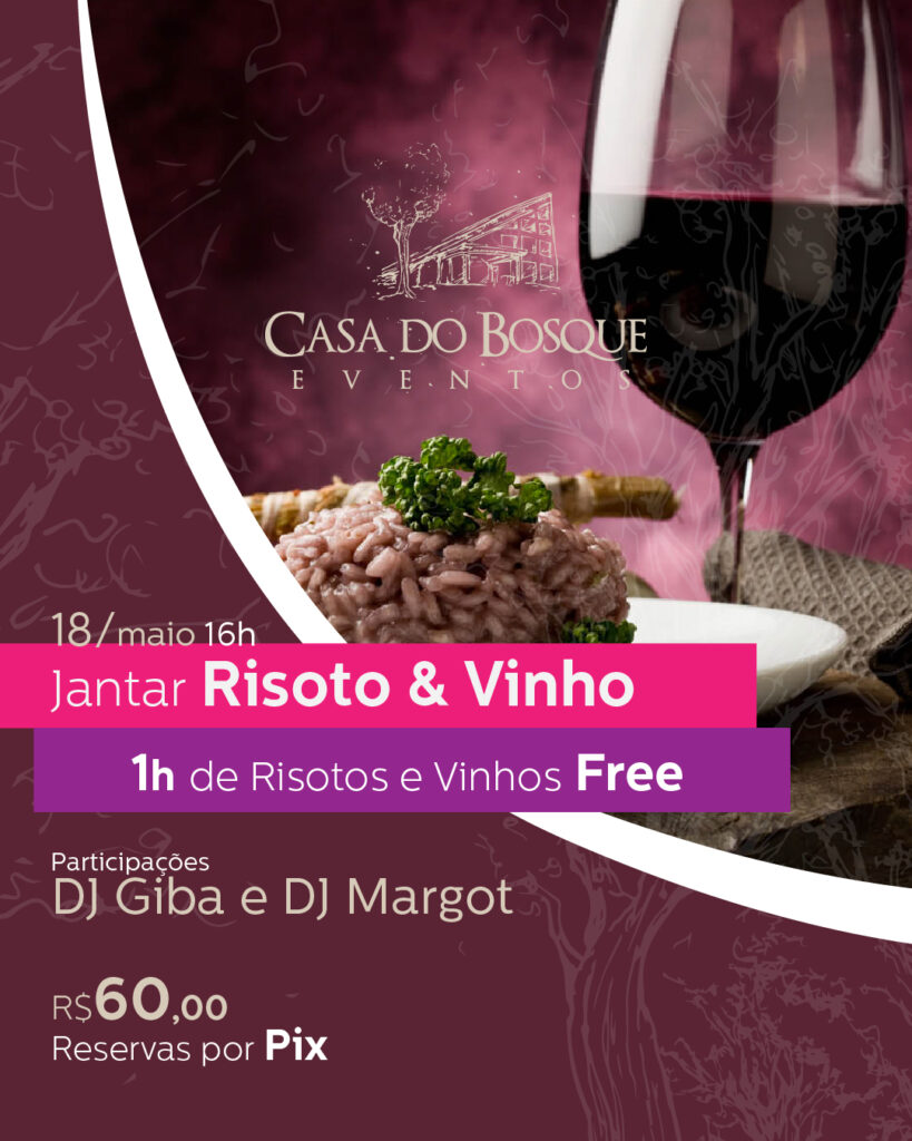 Jantar Risoto e Vinho