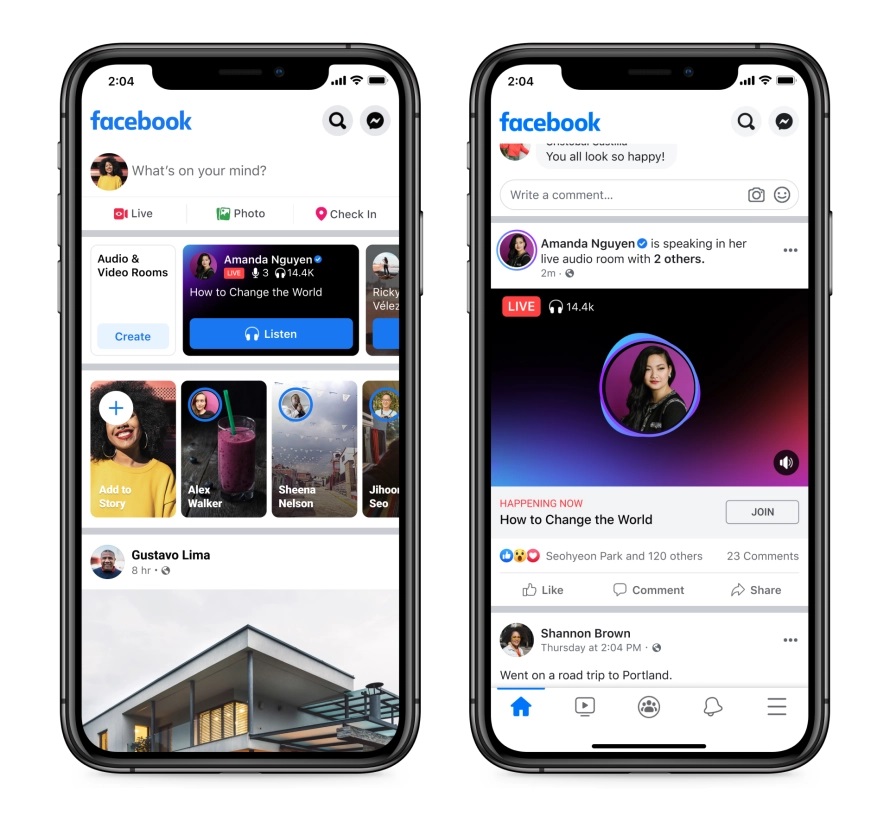 Salas de audio ao vivo e podcasts no Facebook
