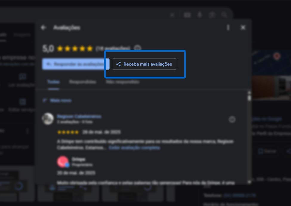 Drinpe - Como obter o link de avaliação do Google meu negócio